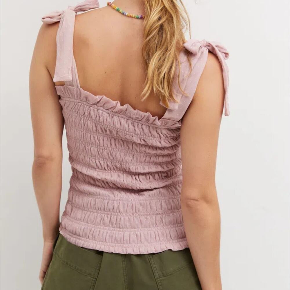 NWT Anthropologie Smocked Cami in Rose, Sz L - Picture 3 of 12
